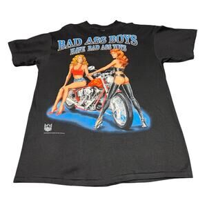 Vintage 1993 Bad Ass Boys Have Bad Ass Toys 3D Emblem Harley Shirt 90’s USA XL